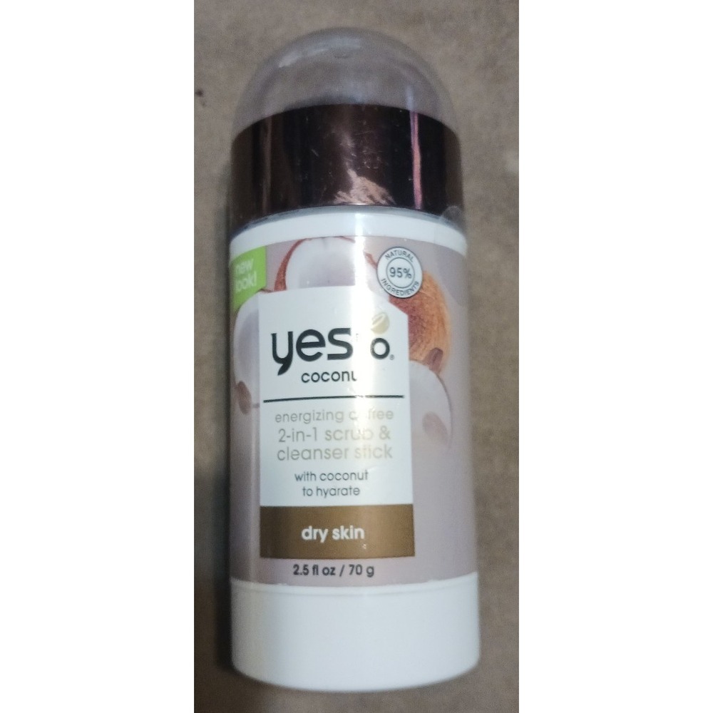 NEW Yes To Coconut Energizing Coffee 2 in 1 Exfoliating Scrub & Cleanser Stick‎